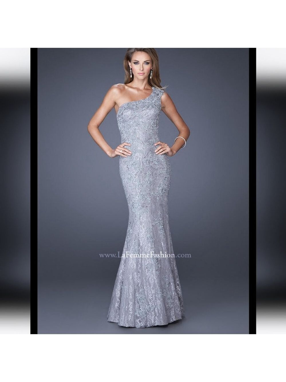 NWT David Meister Silver Gown, Size 6